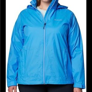 Columbia Blue Ski Jacket Water-Resistant Hooded Design